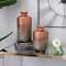 Set of 2 Bronze Metal Farmhouse Vase, 13&#x22;, 10&#x22;